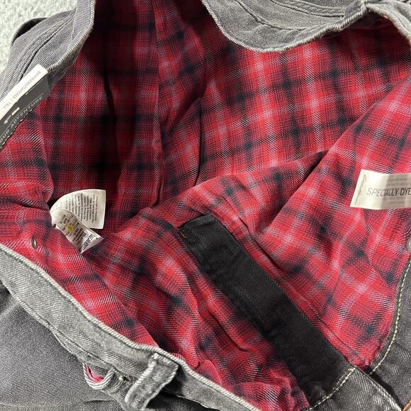 Eddie Bauer Jeans Womens T18 Black Flannel Lined Boyfriend Relaxed Stretch Denim - Picture 5 of 13